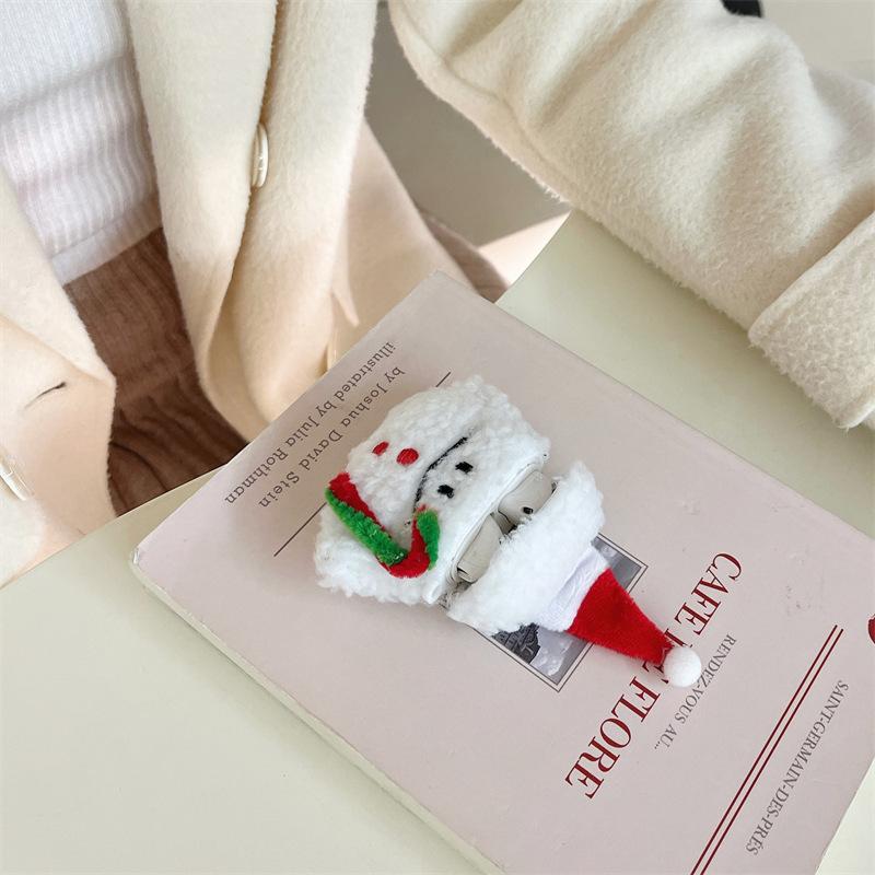 Plush christmas snowman for apple AirPods pro bluetooth wireless headset cover 1/1/1 generation cute girl