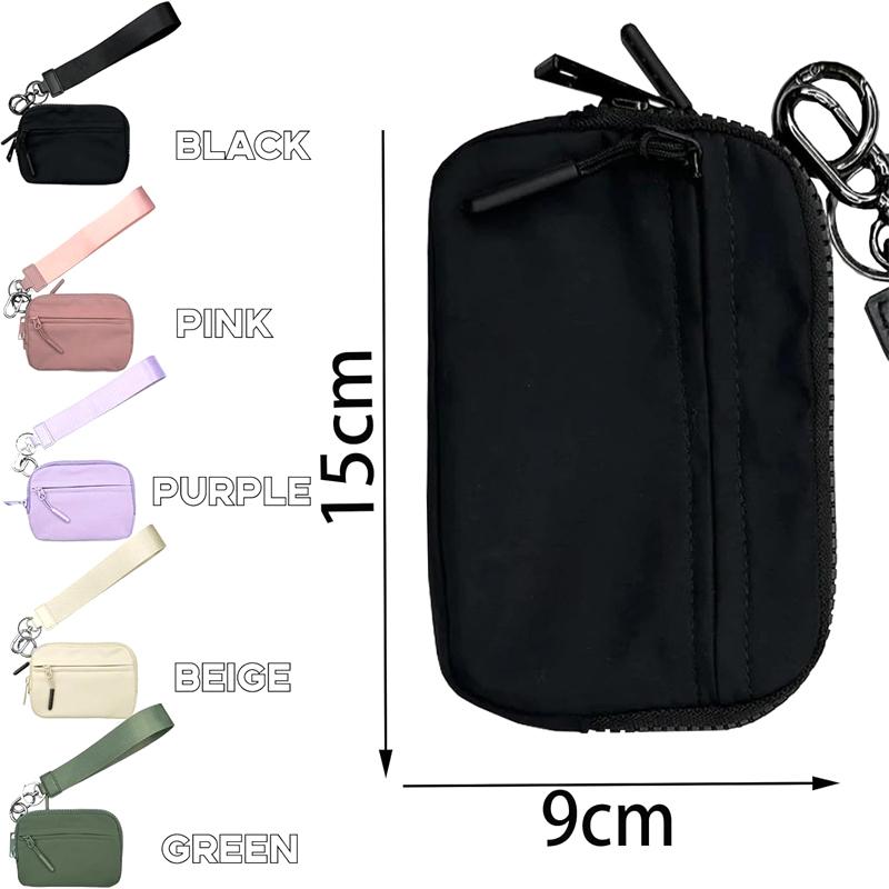 Waterproof Nylon Small Wallet Multi-Functional Card Case With Wrist Zippered Coin Purse Ladies Casual Quilted Travel Organizer