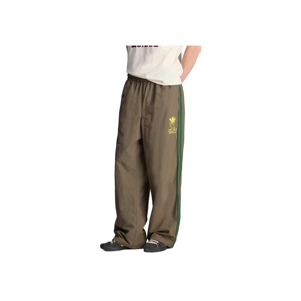 Adidas Originals X Brain Dead Comfortable Fashionable Simple Versatile Sports Pants Unisex Pants Brown Green JN2410