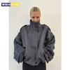 Faux Fur Jackets Women Loose High Neck Long Sleeves Zipper Coats Female 2026 Autumn Winter Chic Fashion Solid Warm Outwears
