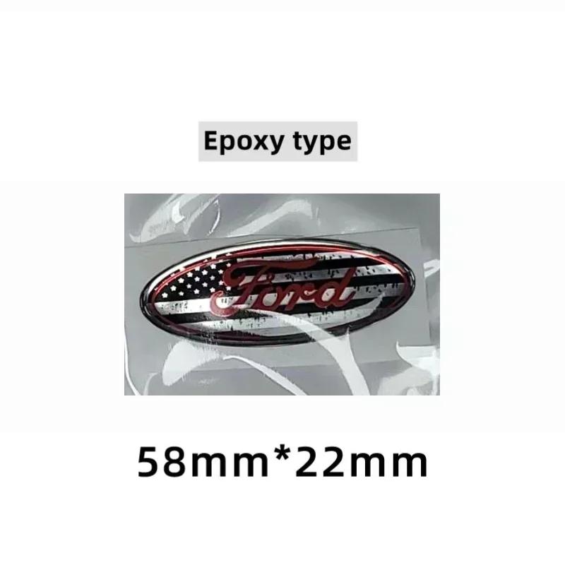 KRYQ4 Car Steering Wheel Logo Emblem Sticker CoverFor Ford Focus Kuga Fiesta Edge Explorer Escape Ecosport Mondeo Fusion Ranger Roush