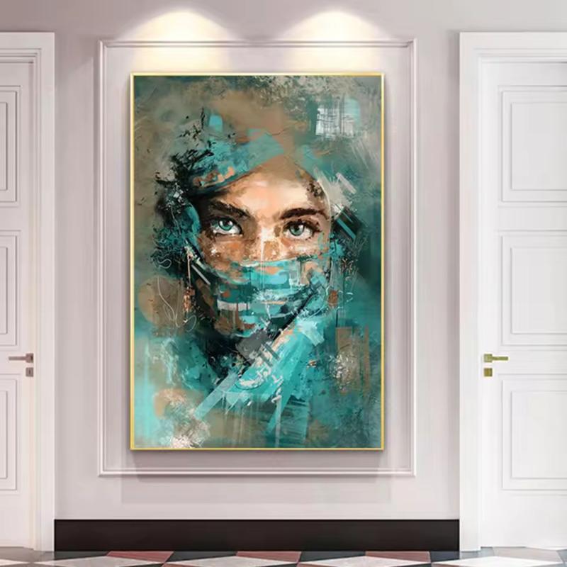 Abstract African Masked Girl Canvas Paintings Graffiti Wall Art Woman Portrait Posters and Prints Street Art Pictures Home Decor