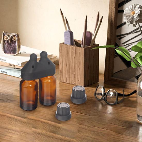 Yousheng 1 Set Essential Oil Inhaler Cap Leak-Proof Empty Essential Oil Perfume Dispenser Bottle Container Double Hole Sniffing Bottle Cap Funnel