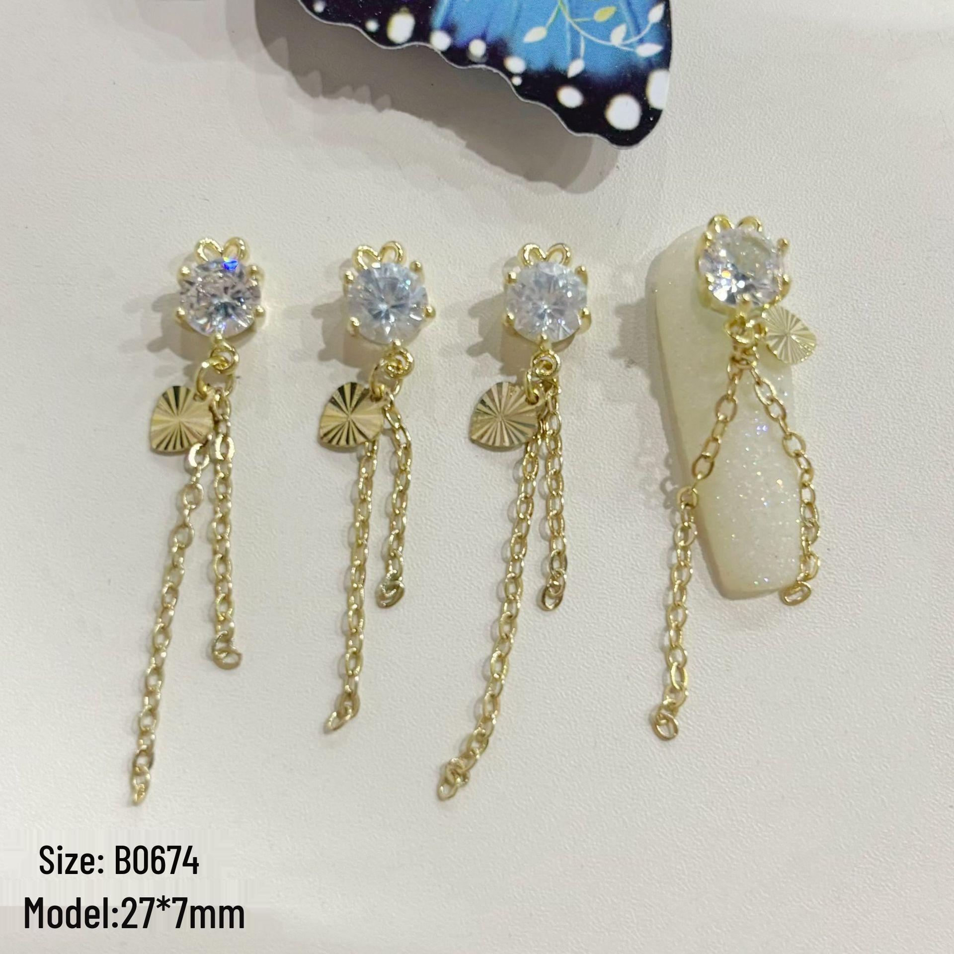 

3D Геометрическая Кисточка из Цепочки со Стразами, Ювелирное Украшение для Ногтей