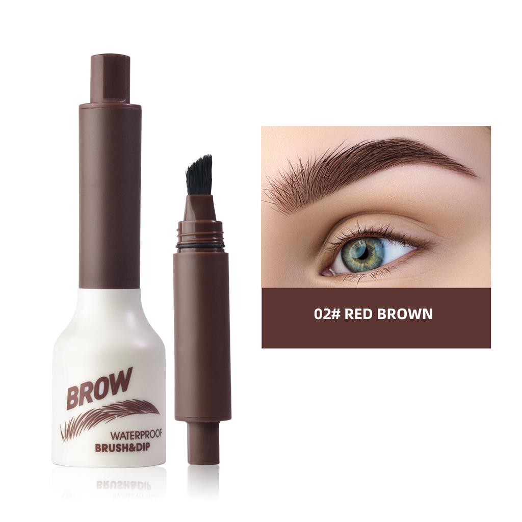 Dark Brown Waterproof Eyebrow Cream with Brush for Long-Lasting, Natural Finish