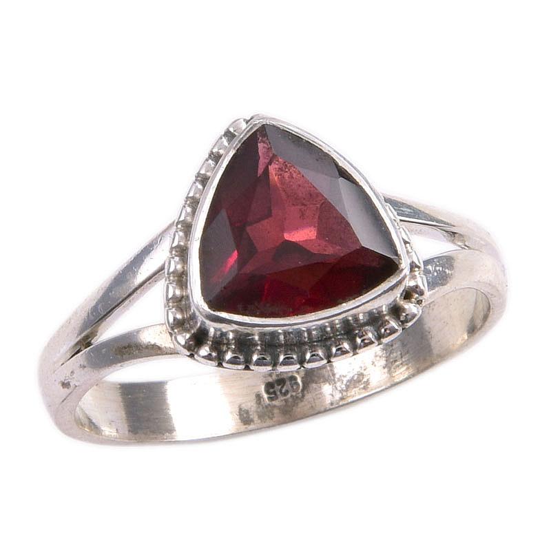 Natural Garnet Gemstone Handmade 925 Solid Sterling Silver Gift Ring S.8 e8V18