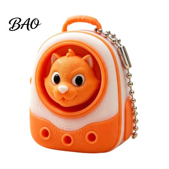 Desktop Stress Reliever Animal Backpack Clicker Fidget Toy, Dog Cat Penguin Parrot Tactile Toy Finger Clicker, Relief Handbag Decorative Accessory