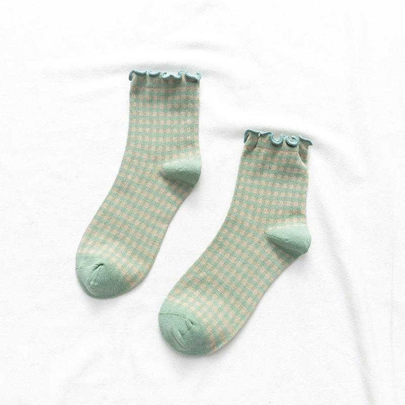 6Pairs Women Lolitas Crew Socks Cotton Bootie Socks Ruffle Frilly Ankle Dress Socks Sweet Calf Socks Princesses Socks