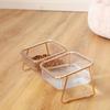 Food Container Rose Gold Single/double Bowl Pet Supplies Drinking Cat Grain Bowl High Foot Iron Art Pet Accessories Cat Bowl