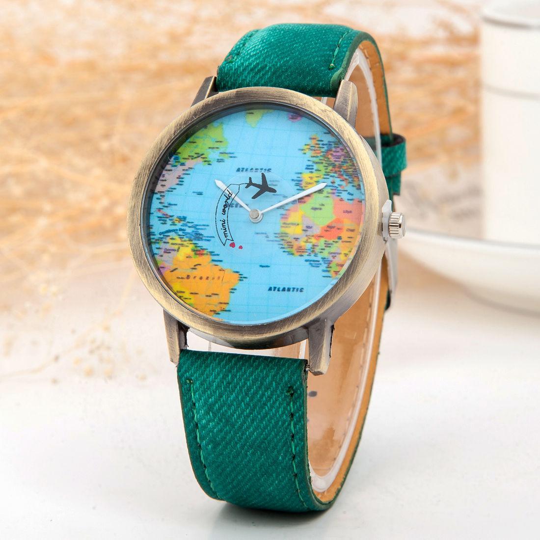 

Женские часы из нержавеющей стали, кожаные часы, модные повседневные спортивные часы зелёный