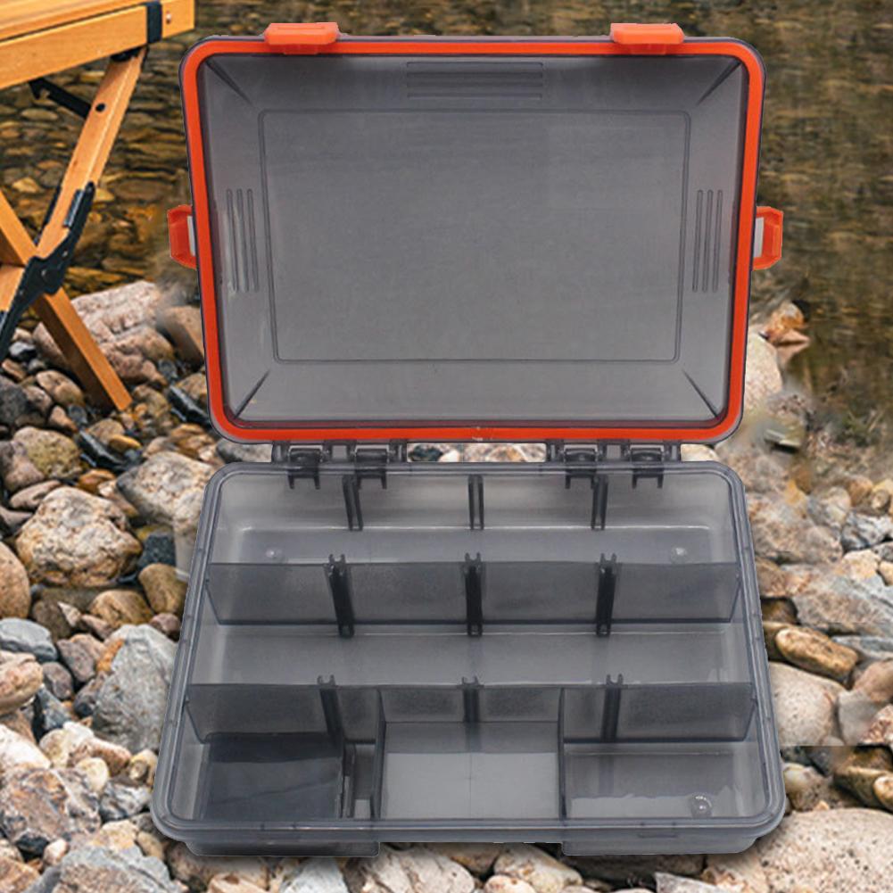 Portable Fishing Tackle Boxes Waterproof Multi-function Fish Tool Storage Organizer Compartments Removable Dividers Fishing Tool