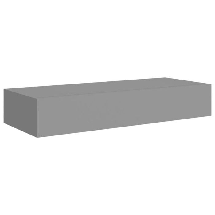 VidaXL Wall-mounted Shelves with Drawers 2 Pcs Grey 60x23.5x10 Cm MDF