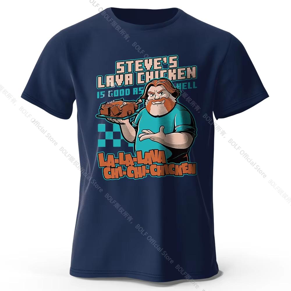 

Мужская футболка с принтом «Курица Лава Стива», хлопковая, оверсайз, причудливая графическая футболка для женщин, летние топы, гиковская уличная одежда, футболки, топ 4XL