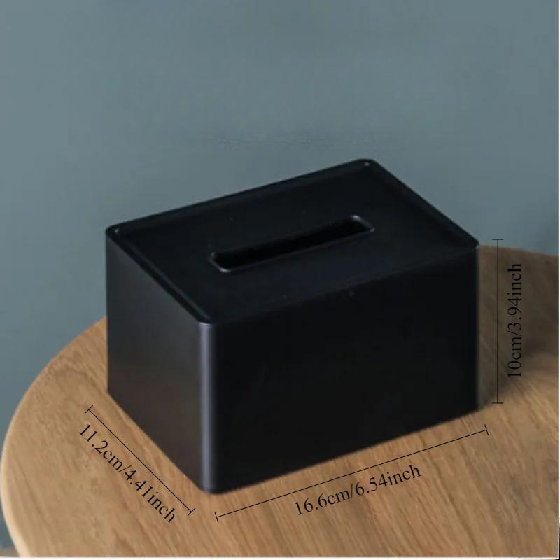 

1PC Simple Solid Color Tissue Box Living Room Tissue Box Storage Box Plastic Bottom Cap Tissue Box чёрный