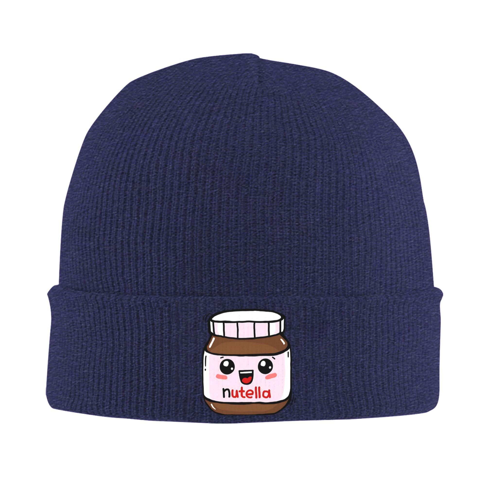 

Jar of Nutella Chocolate Hazelnut Sauce Bonnet Hats Beanie Hats Autumn Knitted Hat Casual Unisex Women Outdoor Sport Head Wrap Cap One Size