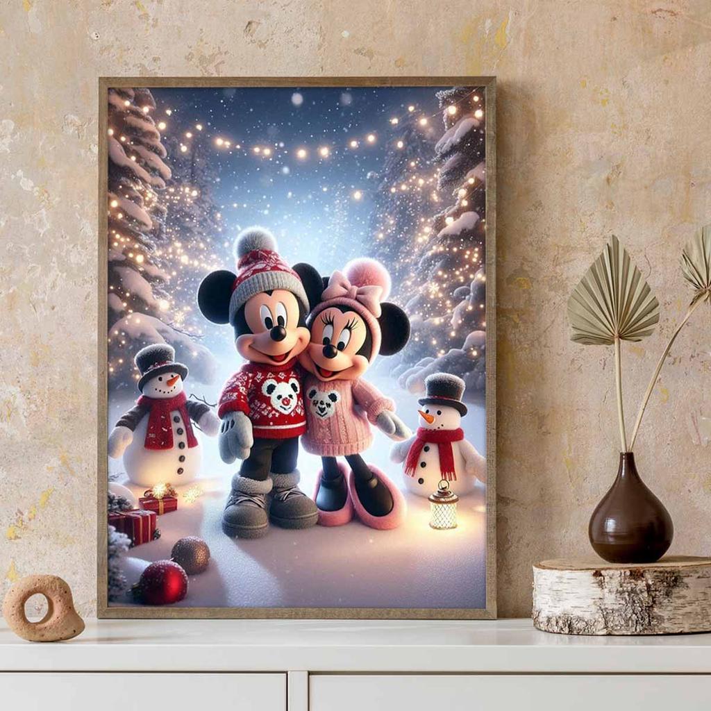 DIY Diamond Painting Minnie Mickey Cross Stitch Kit Mosaic Art Diamond Painting Full Circle Diamond Home Decoration
