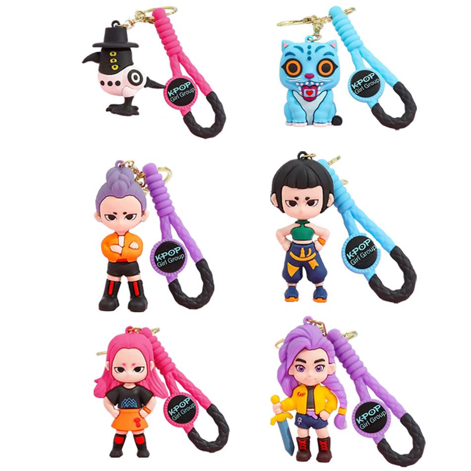 3D-gedruckte Dämonenjägerinnen Derpy Schlüsselanhänger Niedlicher Tiger Action Modell Spielzeug Kpop Anime Filmsammlung Geschenke für Mädchen