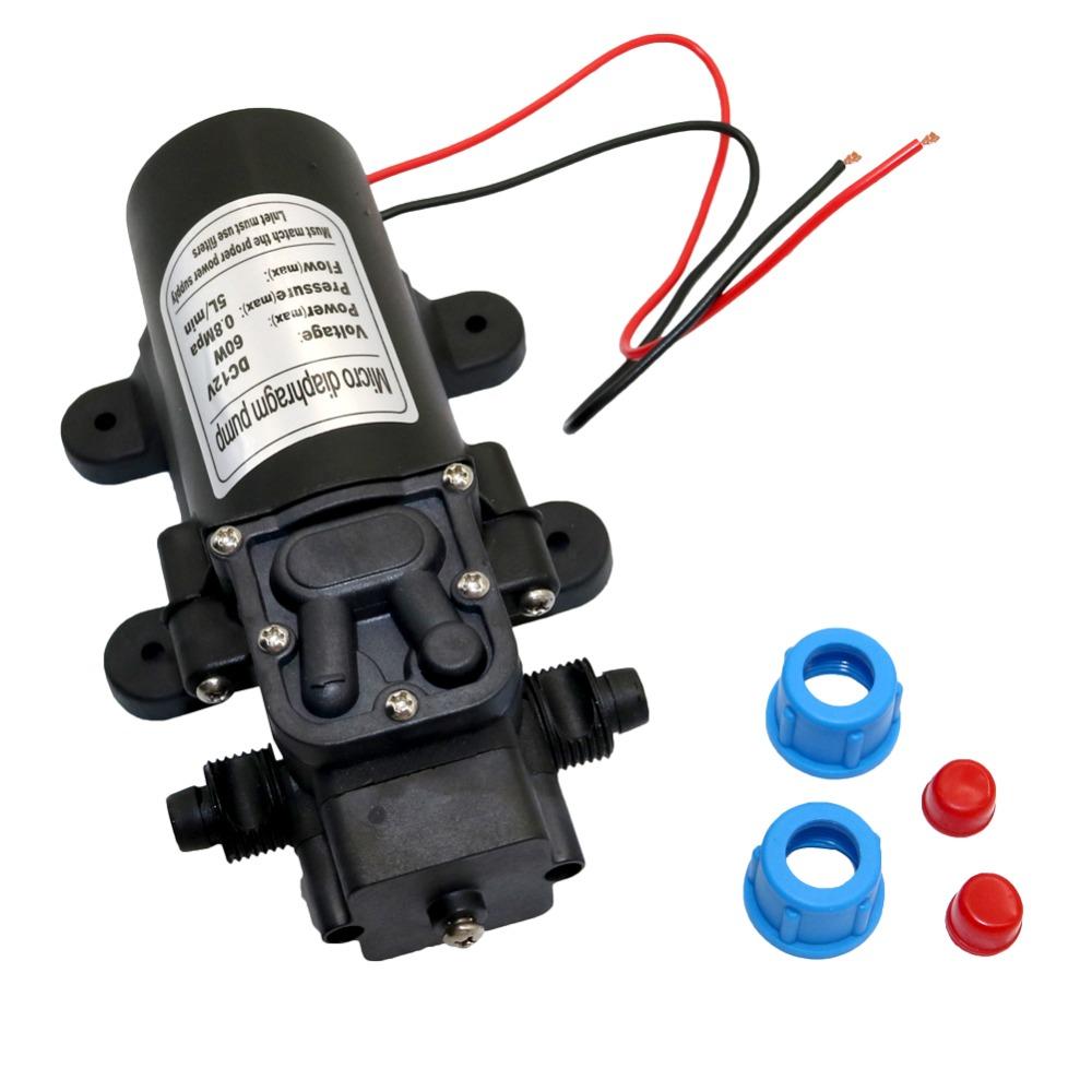 12V  5L  Electric Automatic Switch Water Pump  Black Miniature High-Pressure Diaphragm Cooling Pump Double Thread Spray Washer