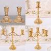 Classic Alloy Candelabra Candle Holder Vintage Style 3 Arms Candlestick for Dinner and Wedding Centerpieces