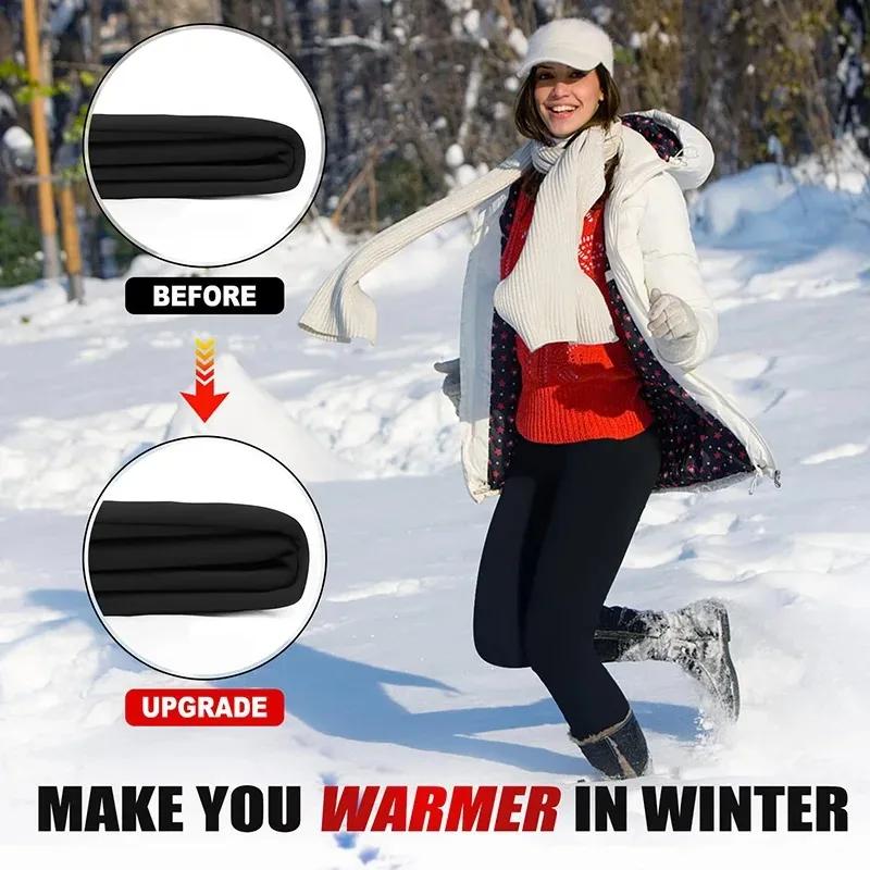 2025 Women Thermal Stockings Winter Warm Elastic Slim Fleece Tights Pantyhose Thicken Plush High Waist Leggings Stocking Pants