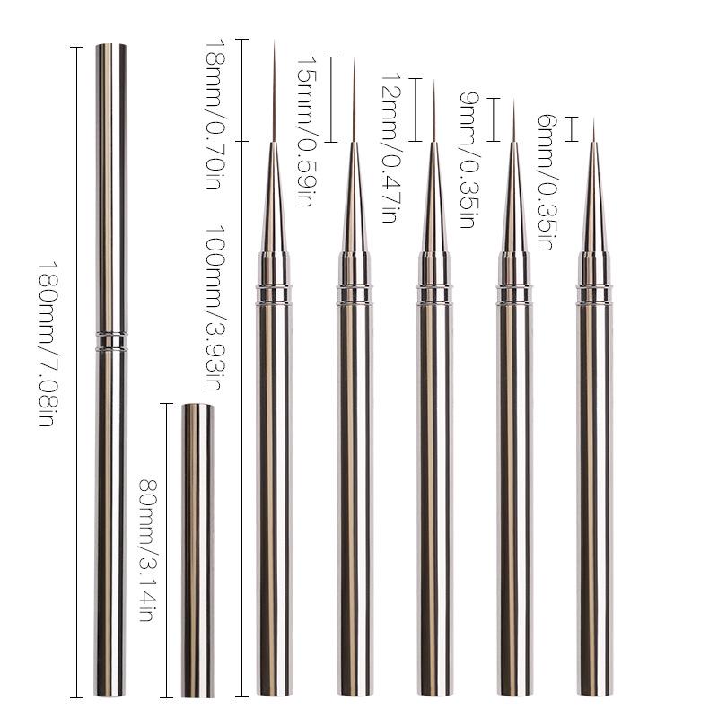 Japanese Professional Ultra-Fine Metal Nail Art Liner Pen for Nail Salon - Precision Drawing and Dotting Tool