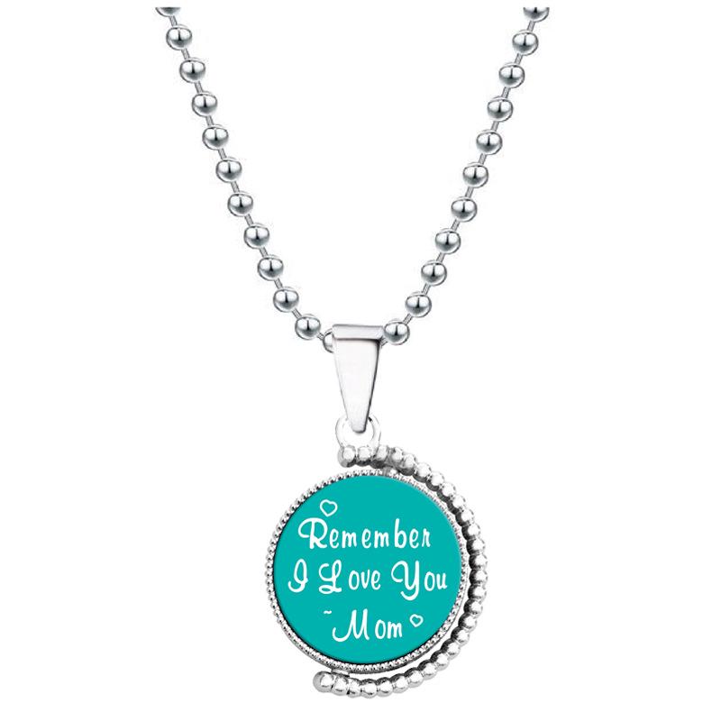 European & American Moon Pendant Necklace - Rotatable Engraving, Creative Christmas Gift, Titanium Steel.