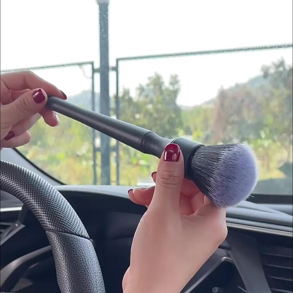 1pc Car Interior Detail Brush, Soft Bristle Cleaning Brush, Dusting Brush | Car Interior Cleaning Tool, Car Detail Brush, Car Dashboard Dusting Brush