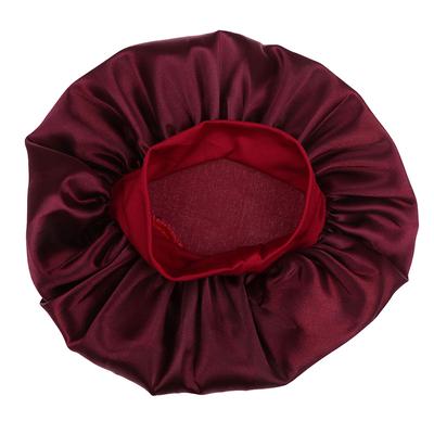 58Cm Einfarbig Frauen Satin Bonnet Cap Nacht Schlaf Hut Einstellen Dusche Caps