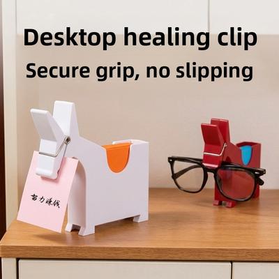 Creative Pony Note Clip, Student Desk Study Note Box, Office Business Card Box, Desk Decoration, Cute Decorative Item
