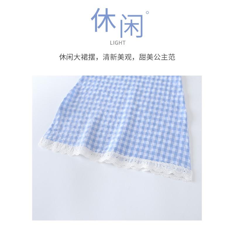Sweet Doll Collar Sleeveless Summer Girls Dress Kids Children Casual Clothing