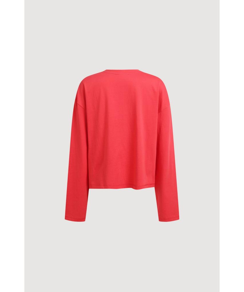 LUCKY CHOUETTE Frill Point Standard Fit Long Sleeve T-Shirt (Red) Lftaw25420Rex