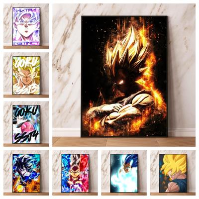Canvas Printmaking Dragon Ball Wukong High-quality Art Modular Painting Cartoon Character Pictures Cartoon Pictures