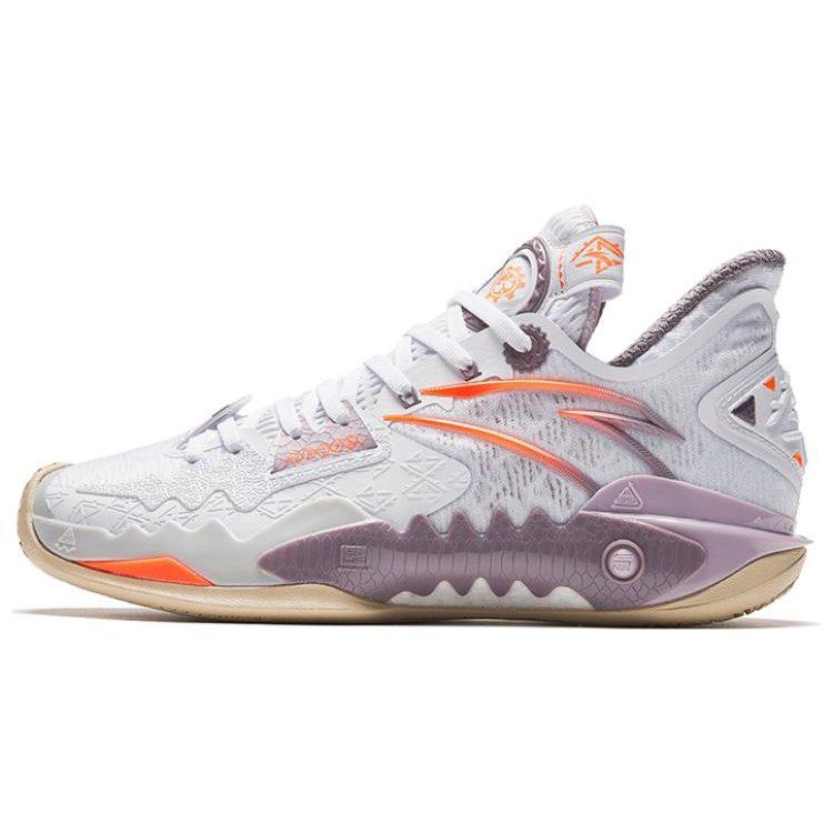 Anta Shock Wave 5 Mutation Low top Slip Resistant Abrasion Resistant Basketball Shoes Women's White Purple 122331106-1