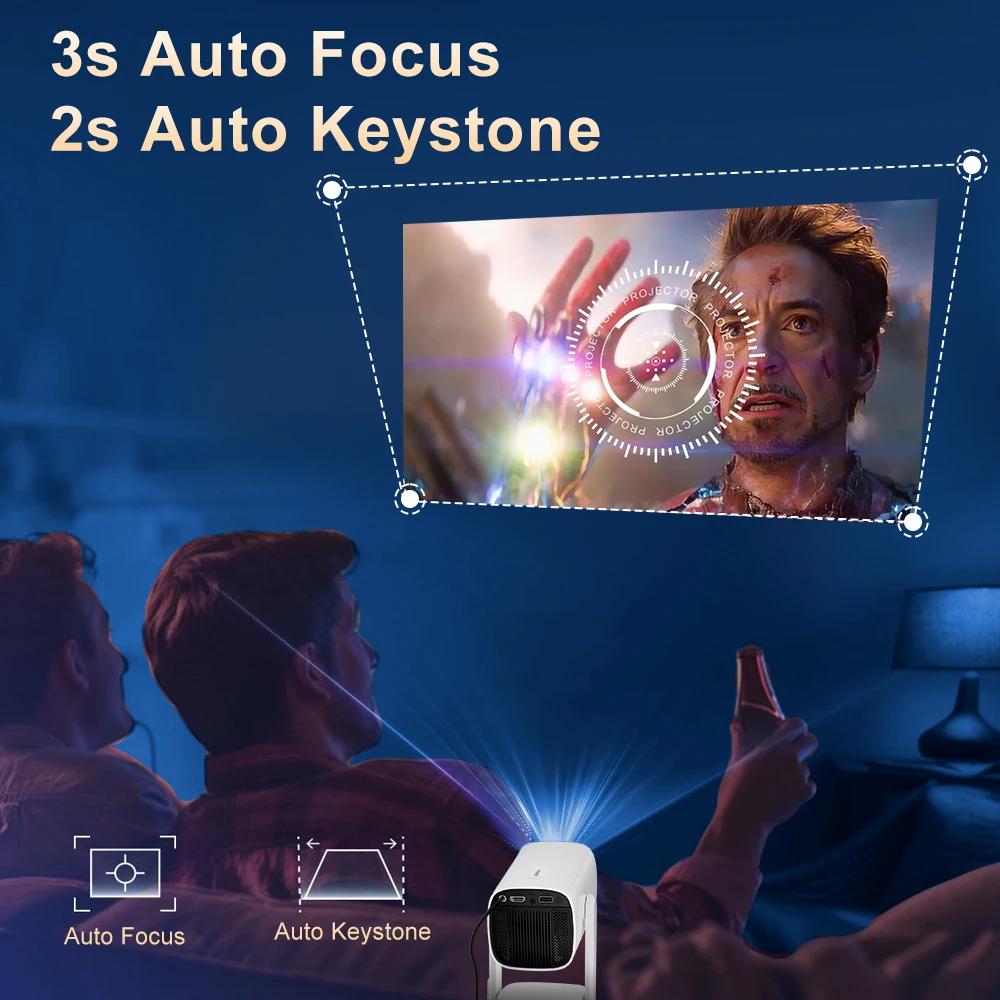 Zdssy 4k Projector K2 Smart Android11 Built-in Battery Bluetooth Speaker Wifi Auto Focus Keystone Free-style For Outdoor Movie