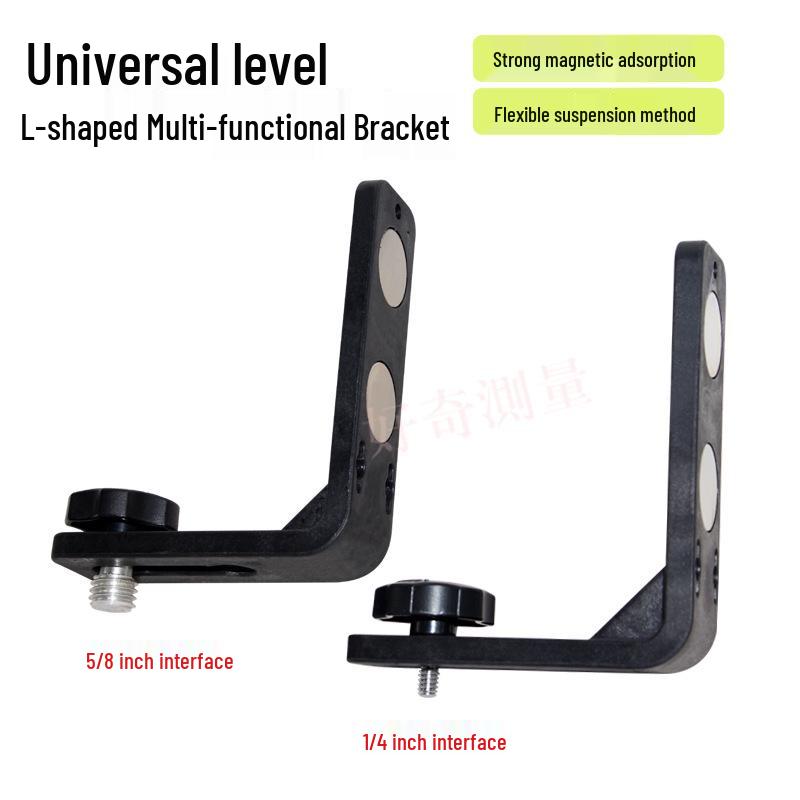 L-Shaped Magnetic Multi-Functional Bracket: Diagonal Line Leveling & High Hanging Tool with 5/8'' Interface
