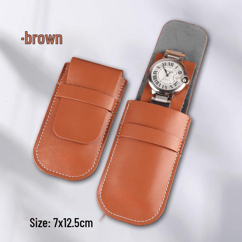 Scratch-Resistant PU Leather Watch Storage Case with Flip Cover for Quartz Wristwatches