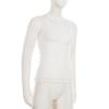 Spicy Girl Mesh Patchwork White Two-Piece Style Ruffle Trim Sheer Long Sleeve Top