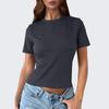 Magliette da Donna Manica Corta Girocollo Top Primaverili Casual Larghe Basic