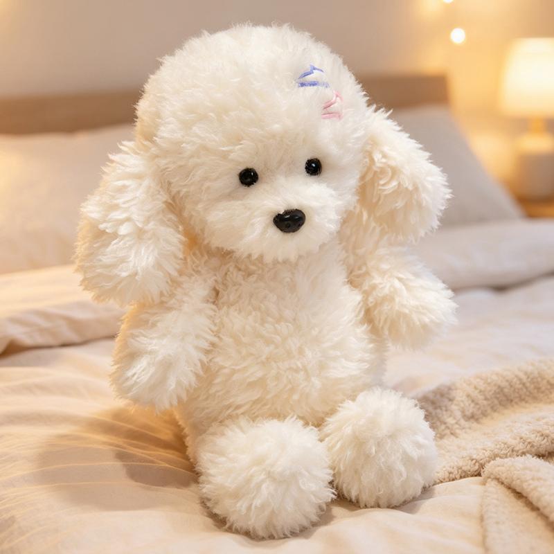 Soft Fluffy Poodle Puppy Plush Toy Curly Hair Teddy Dog Stuffed Doll Cute Animal Pillow Kids Gift Home Decor