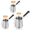 Long Handle Turkish Coffee Pot with Pouring Spout Stainless Steel Milk Butter Warmer Pot Stovetop Chocolate Melting Pan