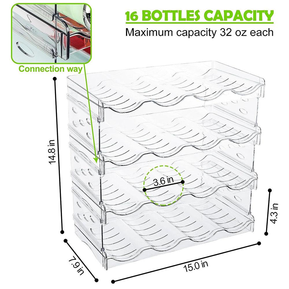Multifunctional Organiser Rack Durable Multi-Layer Water Bottle Wine Drink Tumblers Organiser For Kitchen Cabinet Fridges Pantry