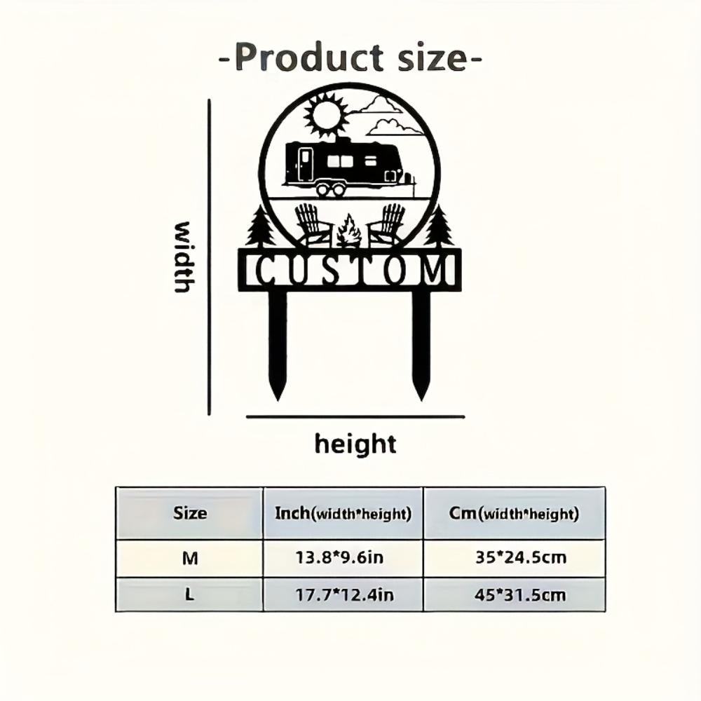 

Металлический маркер для кемпинга с гравировкой имени, прочный колышек для улицы, для туристов, автодомов, газонов, подарок на годовщину 35cm