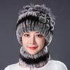 Fur Hat Winter Female Warm Scarf Mother Middle Aged Thickened Rex Rabbit Hair Hat Female Autumn and Winter