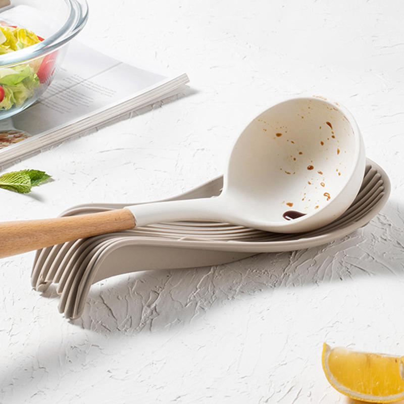 Silicone Kitchenware Tray, Kitchen Spatula, Soup Spoon, Silicone Spoon Holder, Household Thick Insulated Silicone Spoon Holder