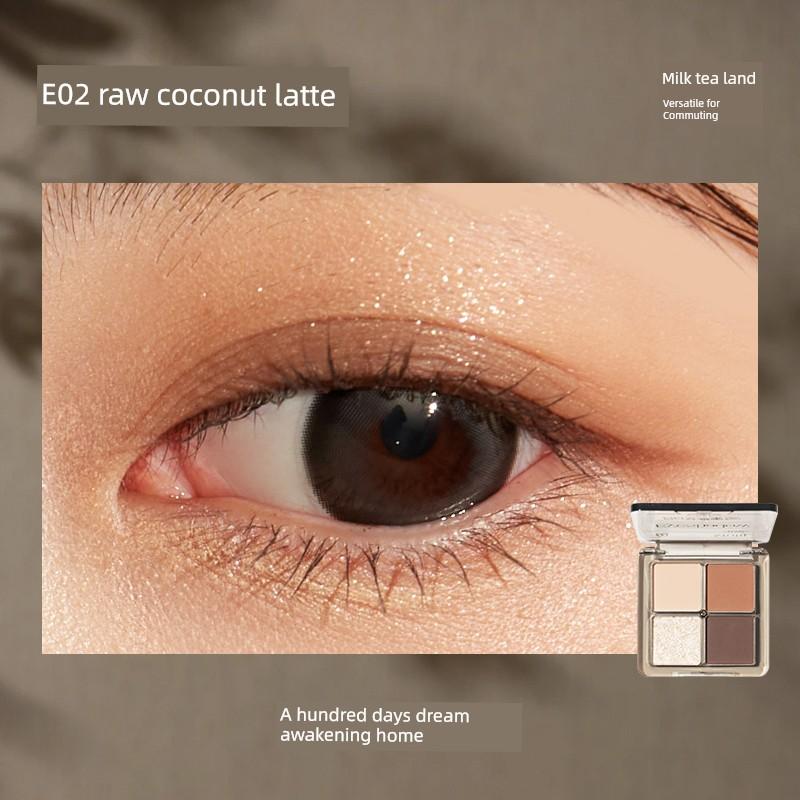 Daydreamer Four-Color Eyeshadow Palette Multi-Tone Pink Brown Earth Tone Palette for Women Matte Pearlescent Glitter Daydreamer
