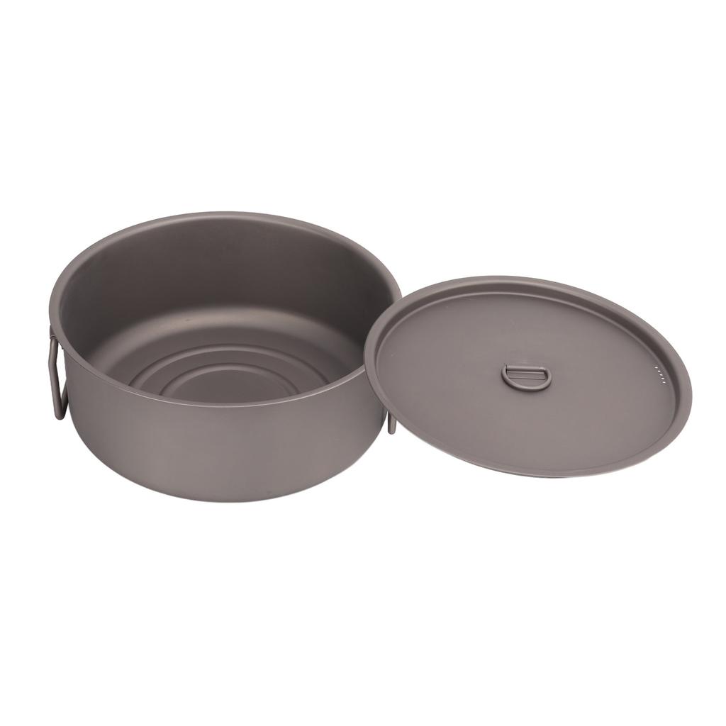 Titanium Pot 3‑5 People Portable Cooking Pot with Foldable Handles for Outdoor Camping Hiking