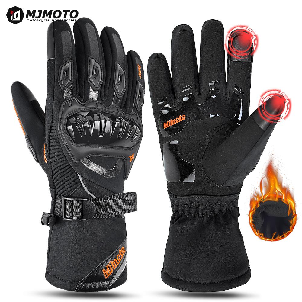 

CE Certified Winter Motorcycle Gloves Waterproof Windproof Thermal Biker Gloves Men Women Motocross Guantes Moto Equipment M чёрный