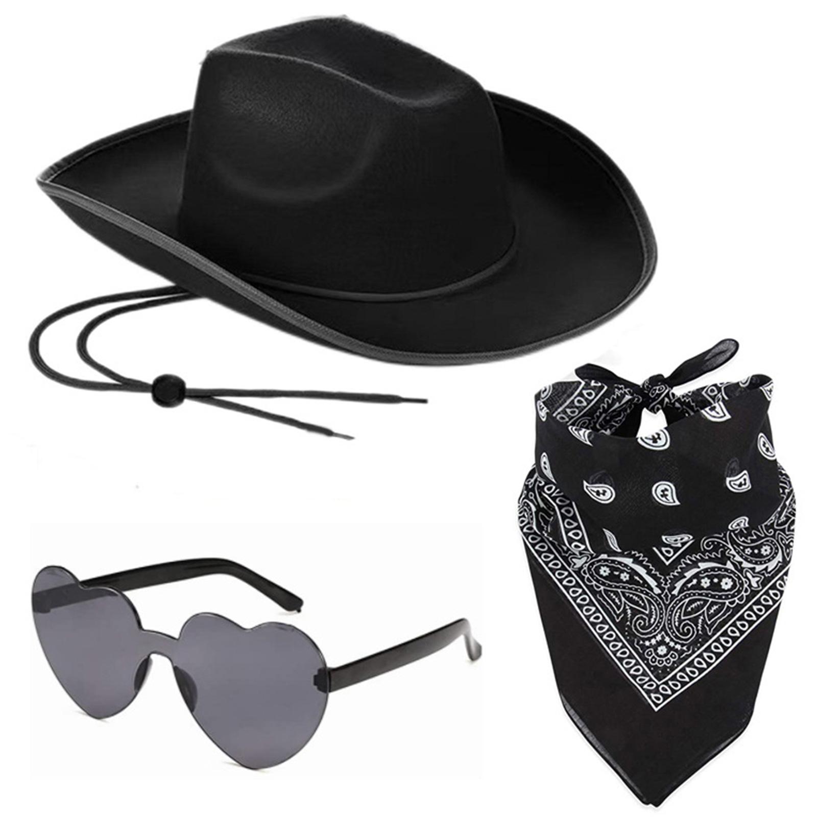 

Women Cowboy Hat Western Cowgirl Hat Wide Brim Top Hat Fashion Musical Festival Cosplay Suit Bachelorette Party Costume чорний