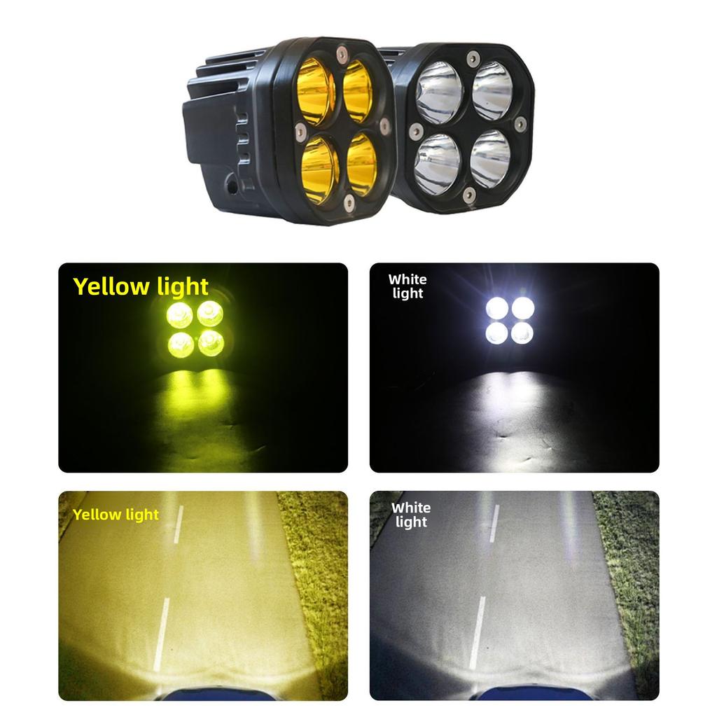 40W Off-road Vehicle A-pillar Spotlight 3 Inches Bright Car Modification Lights Four-leaf Clover Waterproof Led Motorcycle Spotlight