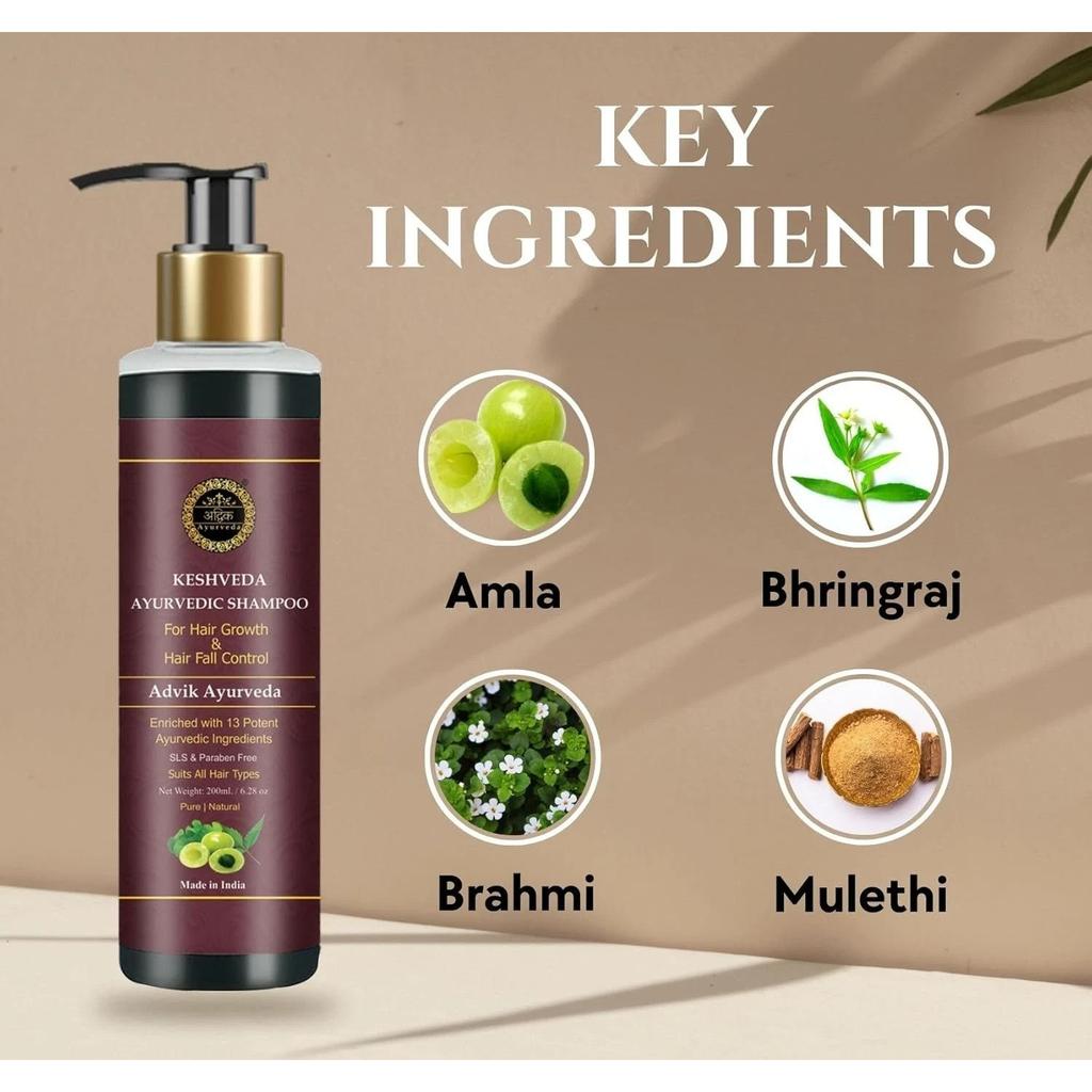 Advik Ayurveda Keshveda Ayurvedic Shampoo 200ml